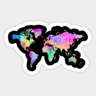 Colorful Watercolor Map Sticker